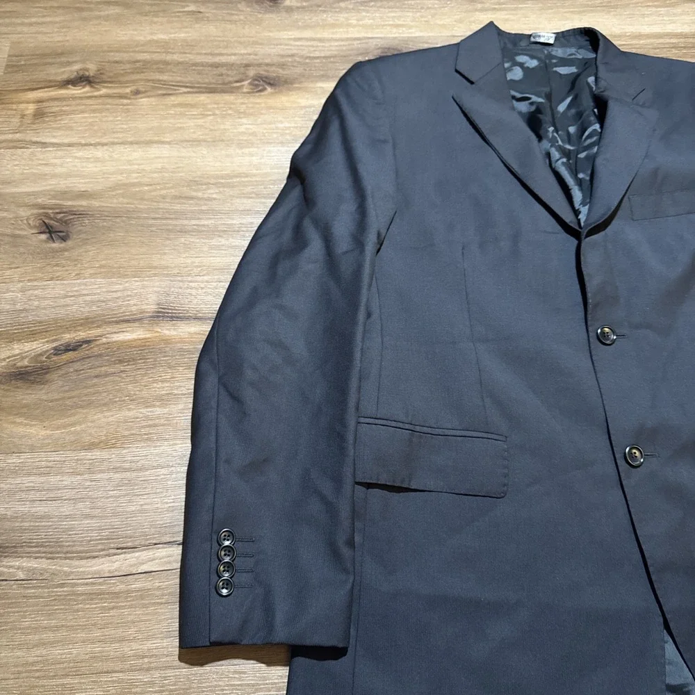 Ermenegildo Zegna Blazer Traveller Wool Silk Jacket Mens US 38R Black Italy Made
